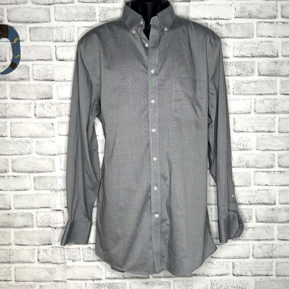 Stafford Executive Non Iron Cotton Pinpoint Oxford Button Down Shirt Size Large - Picture 1 of 4